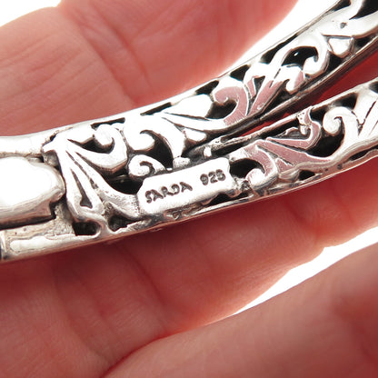 Sarda 925 Sterling Silver Vintage Kali Dotted Bamboo Bracelet 6.75"