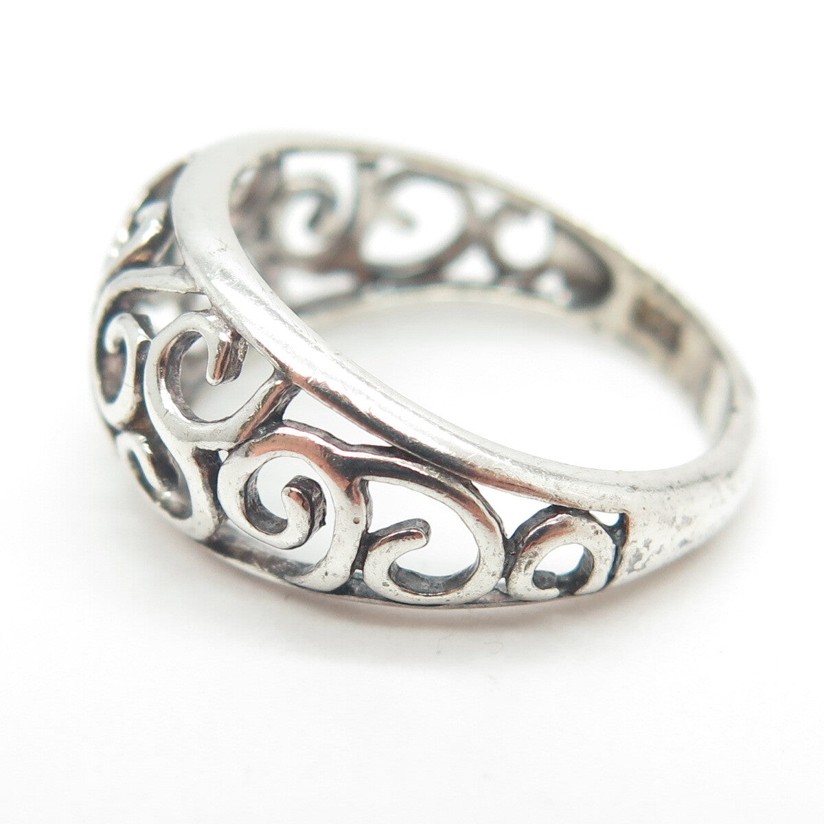 925 Sterling Silver Vintage Swirl Ring Size 7.5