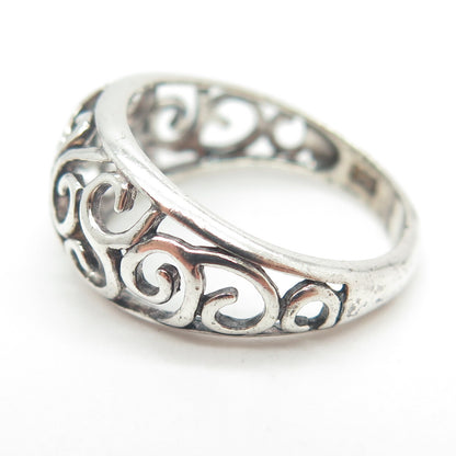925 Sterling Silver Vintage Swirl Ring Size 7.5