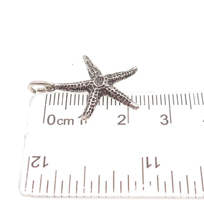 SUNWEST 925 Sterling Silver Vintage Starfish Oxidized Charm Pendant