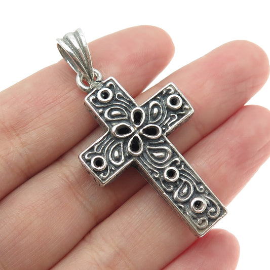 925 Sterling Silver Vintage Ornate Cross Pendant