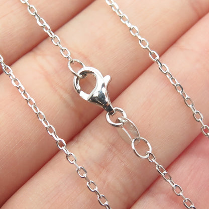925 Sterling Silver Emerald & Round-Cut C Z Station Cable Chain Necklace 16-18"