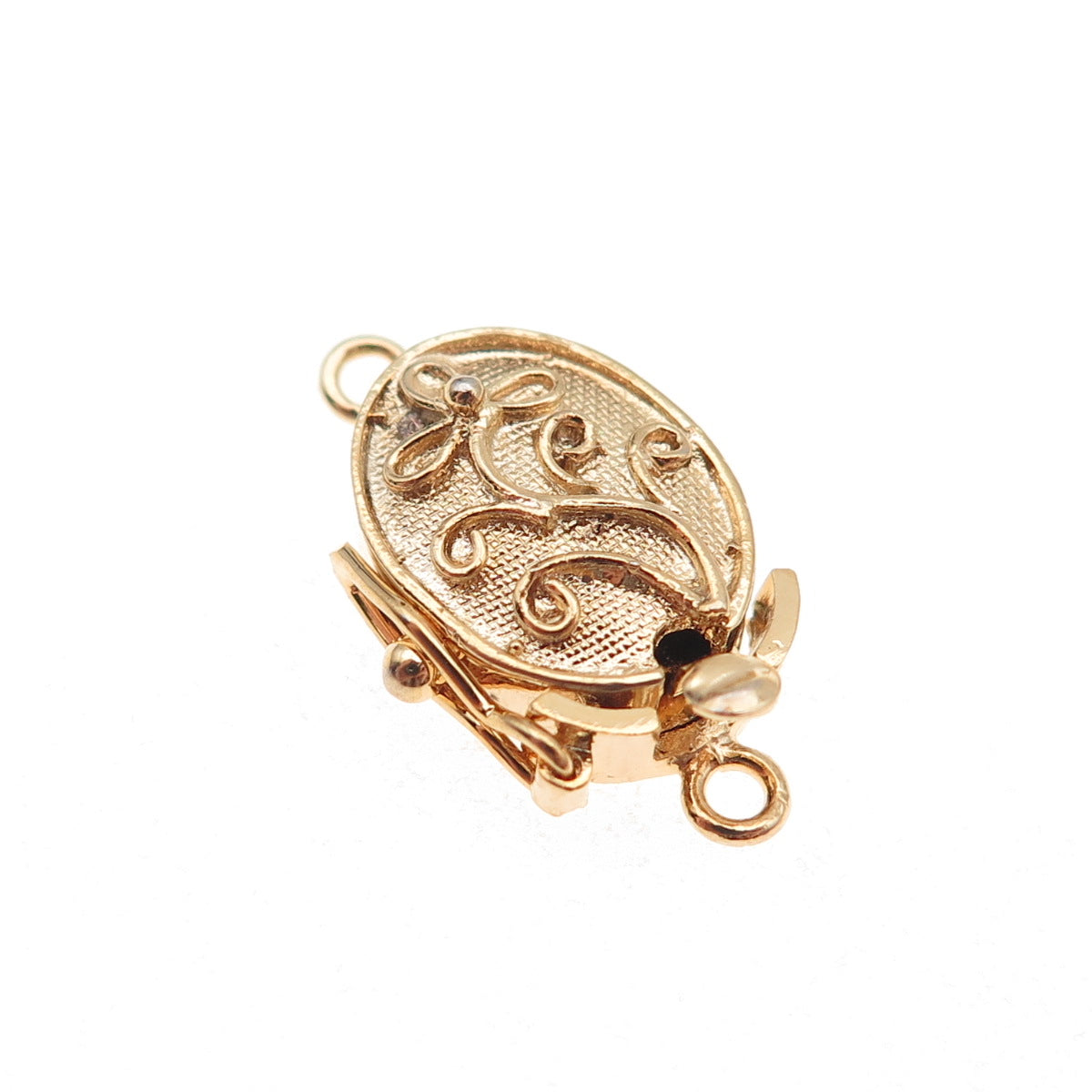 925 Sterling Silver Gold Plated Vintage Bracelet Necklace Floral Box Lock Clasp