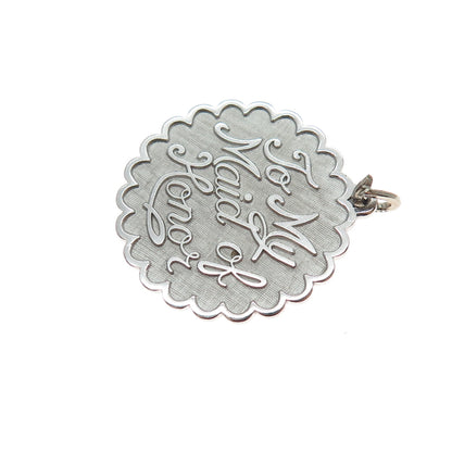 BEAU 925 Sterling Silver Vintage To My Maid of Honor Charm Pendant
