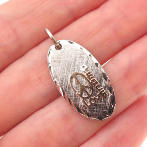 925 Sterling Silver 14K Gold Vintage Love Peace Symbol Charm Pendant