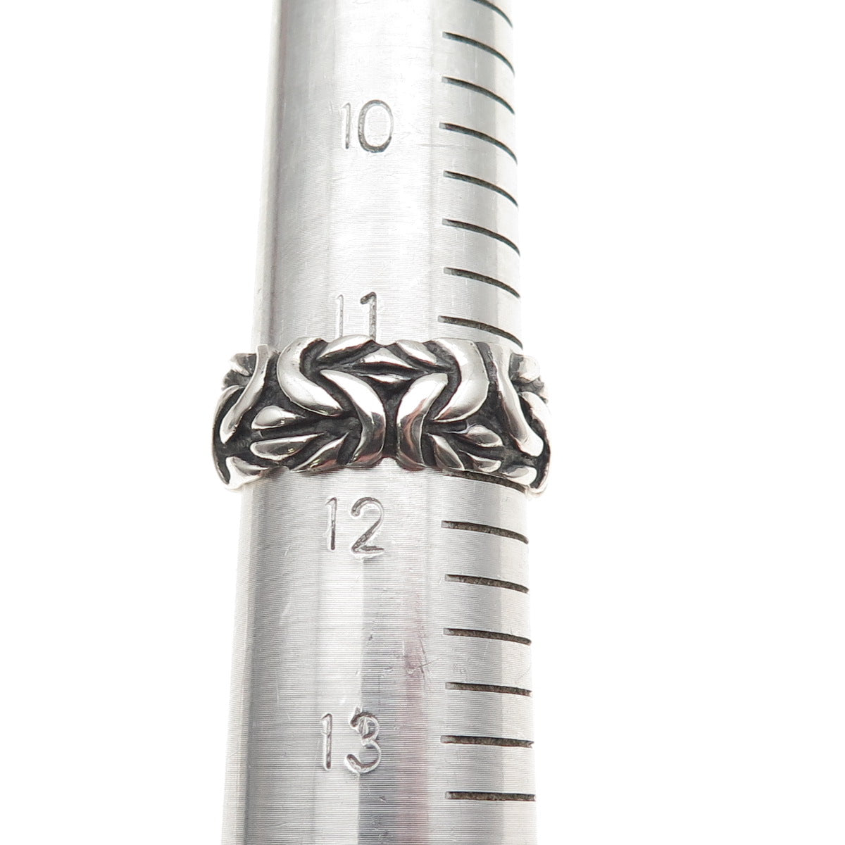 925 Sterling Silver Vintage Byzantine Oxidized Band Ring Size 11.75