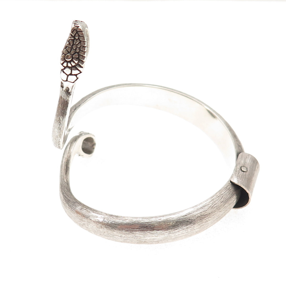 Mariella Pilato Sterling Silver Vintage Modernist Snake Oxidized Bracelet 6.5"
