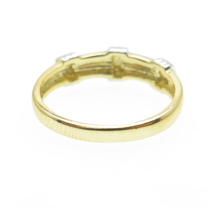 SMK 925 Sterling Silver 2-Tone Ribbed Ring Size 7