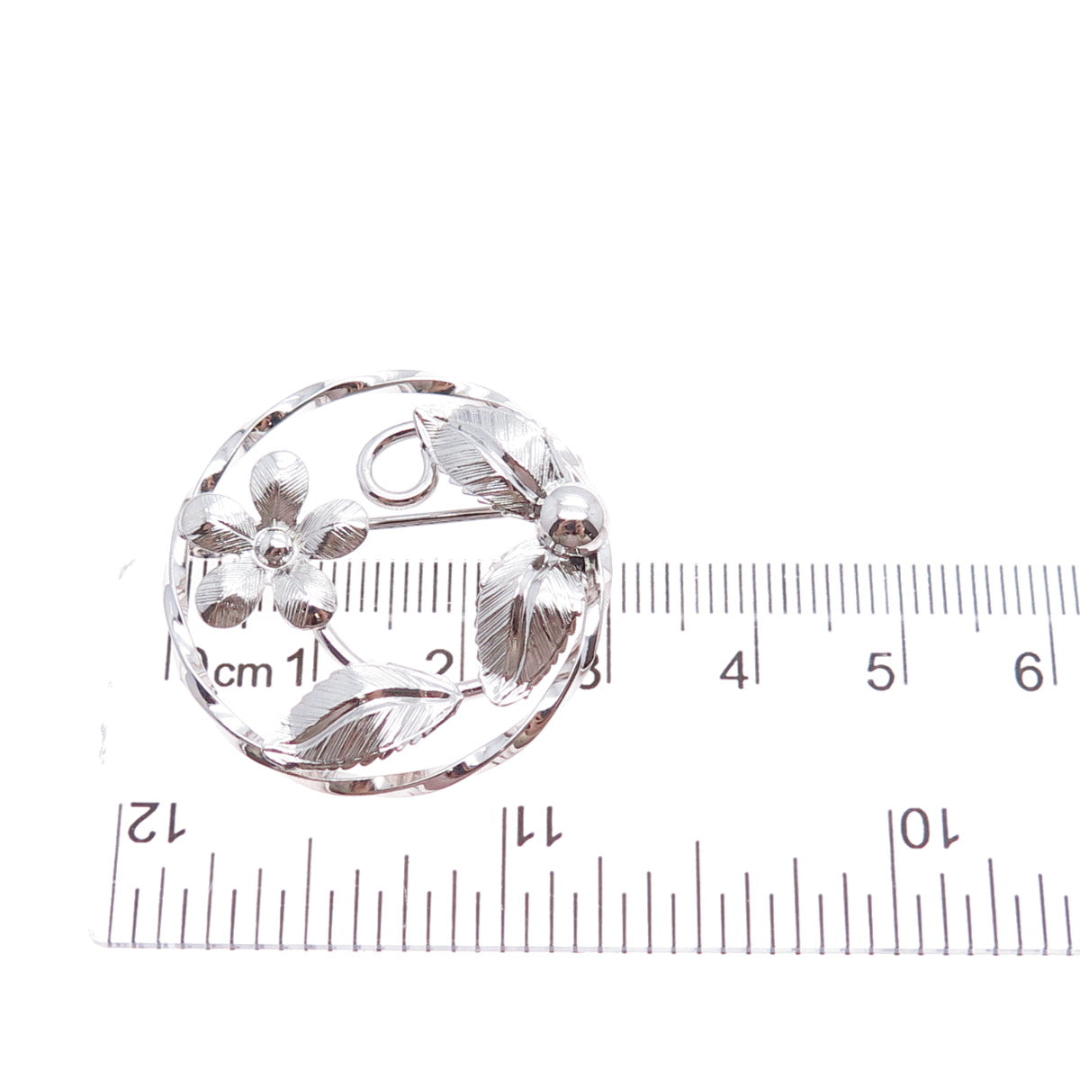 CELART 925 Sterling Silver Antique Art Deco Flower Pin Brooch