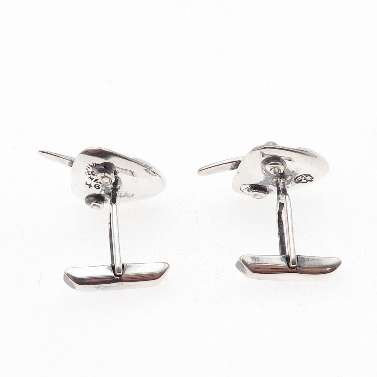 Sigi Pineda 925 Sterling Silver Vintage Mexico Modernist Oxidized Cufflinks #46