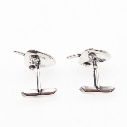 Sigi Pineda 925 Sterling Silver Vintage Mexico Modernist Oxidized Cufflinks #46