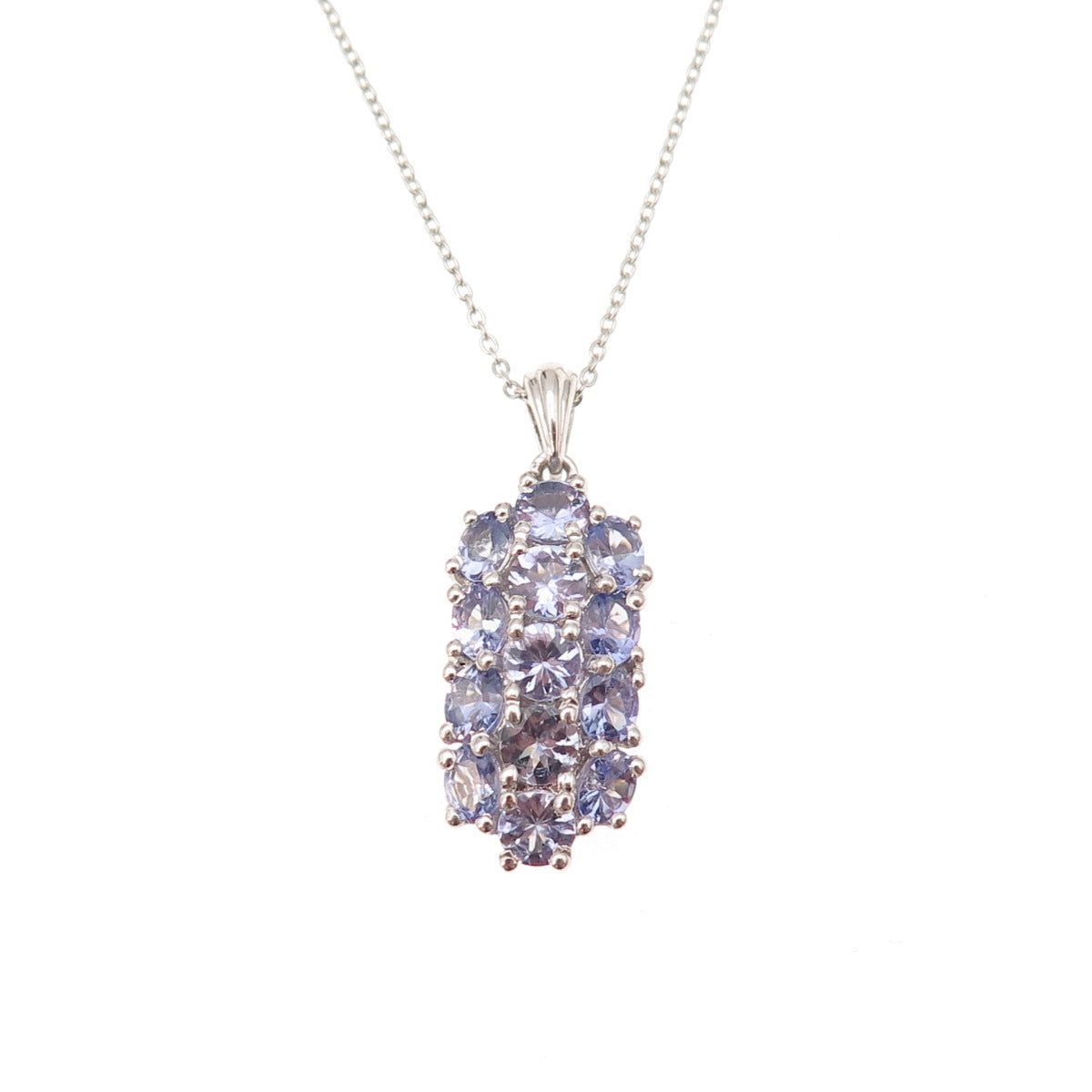 Chuck Clemency 925 Sterling Silver Real Tanzanite Cable Chain Necklace 20"