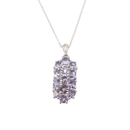 Chuck Clemency 925 Sterling Silver Real Tanzanite Cable Chain Necklace 20"
