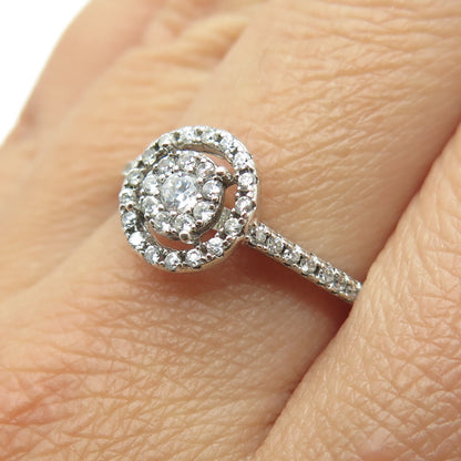 925 Sterling Silver Round-Cut Shaped C Z Ring Size 8.75