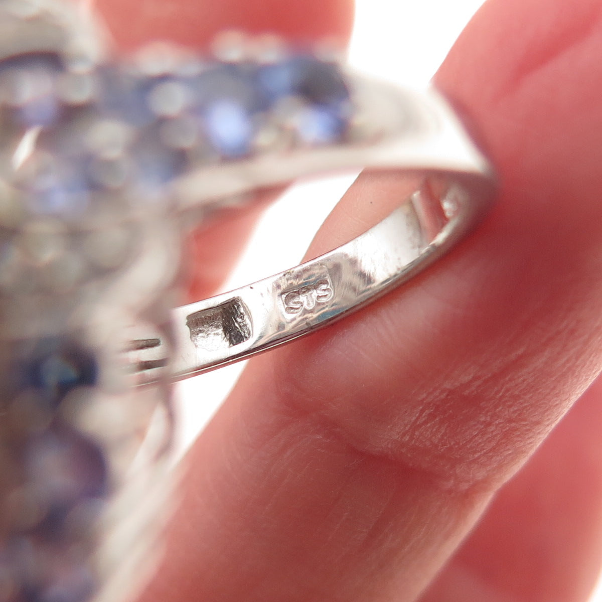Chuck Clemency 925 Sterling Silver Real Turquoise Tanzanite Topaz Ring Size 8.25