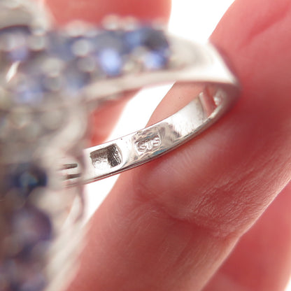 Chuck Clemency 925 Sterling Silver Real Turquoise Tanzanite Topaz Ring Size 8.25