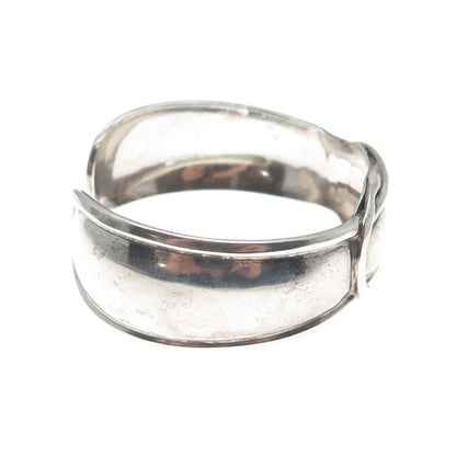 925 Sterling Silver Vintage Mexico Love Knot Adjustable Cuff Bracelet 6.75"