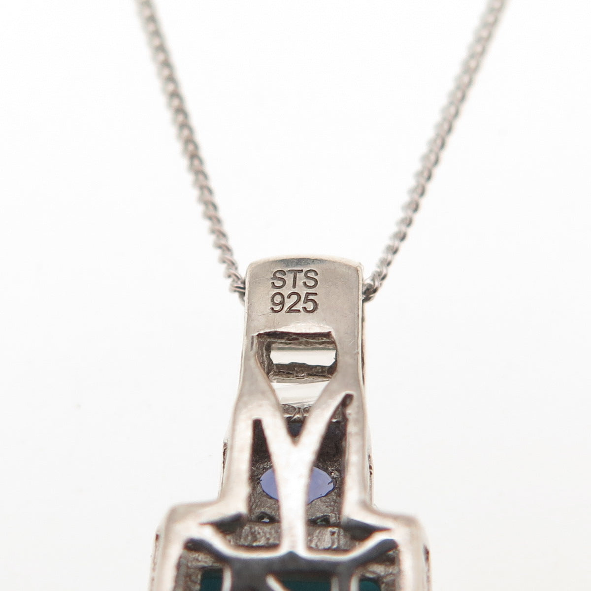 Chuck Clemency 925 Sterling Silver Real Turquoise Tanzanite & Topaz Necklace 20"