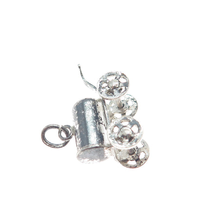 925 Sterling Silver Antique Water Wagon Oxidized Minimalist 3D Charm Pendant