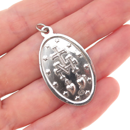 Regina Mfg Co. 925 Sterling Silver Vintage St. Mary Miraculous Medal Pendant