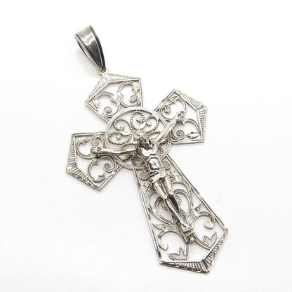 925 Sterling Silver Vintage SMD Creations Crucifix Cross Religious Pendant