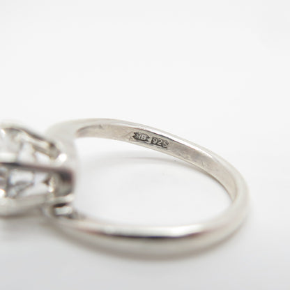 925 Sterling Silver Round-Cut C Z Ring Size 5.5
