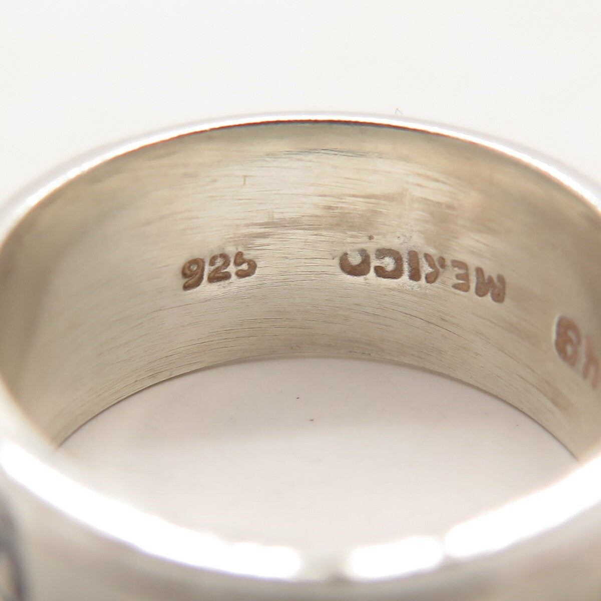 925 Sterling Silver Vintage Mexico Greek Maze Band Ring Size 7.5