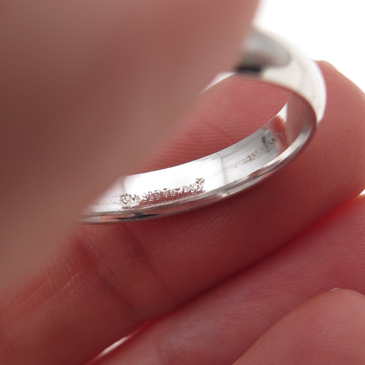 925 Sterling Silver Vintage Classic Wedding Band Ring Size 12.25