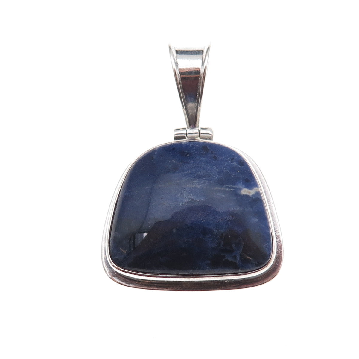 925 Sterling Silver Vintage Real Sodalite Modernist Pendant