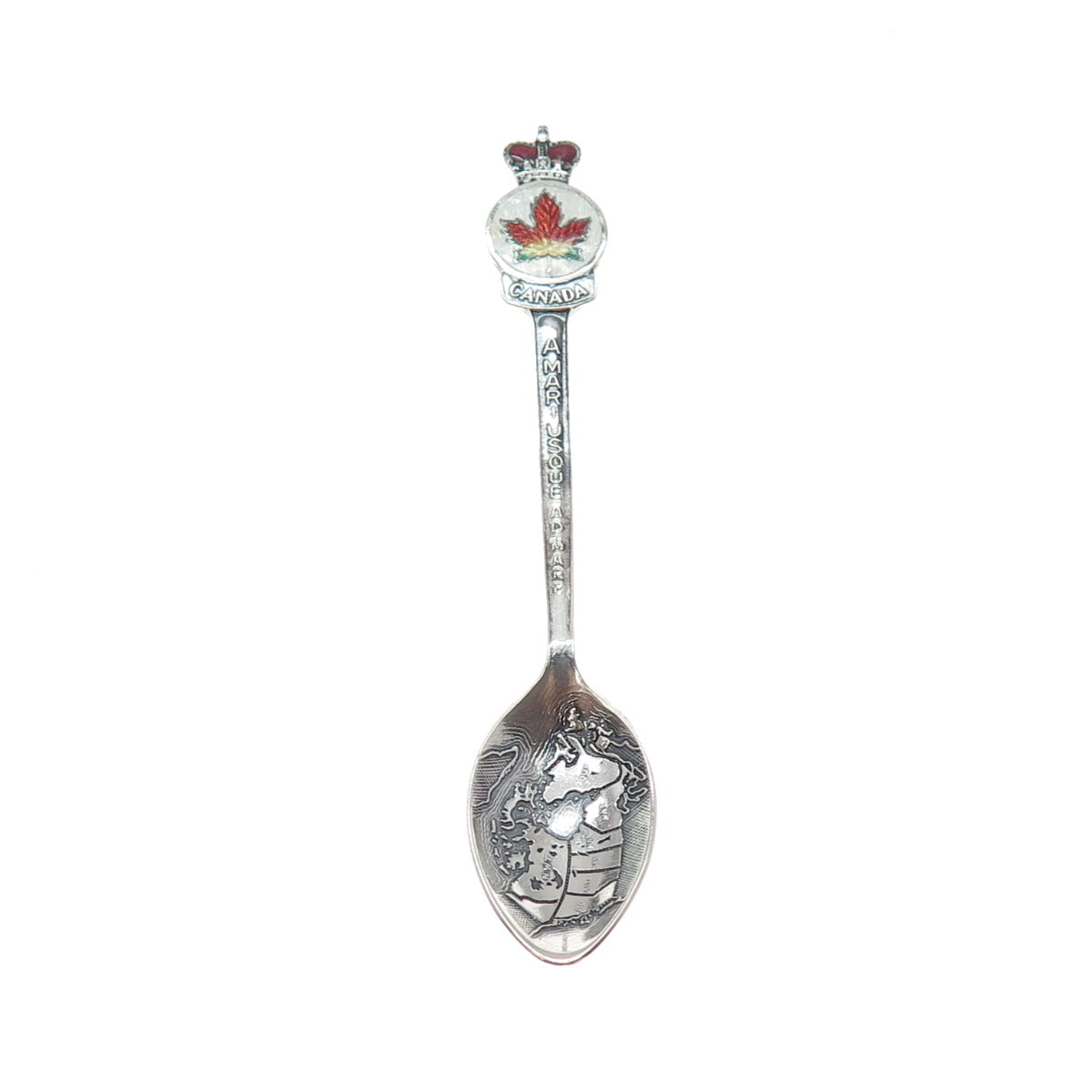 BREADNER CO. 925 Sterling Antique Enamel Canada From Sea To Sea Coffee Spoon