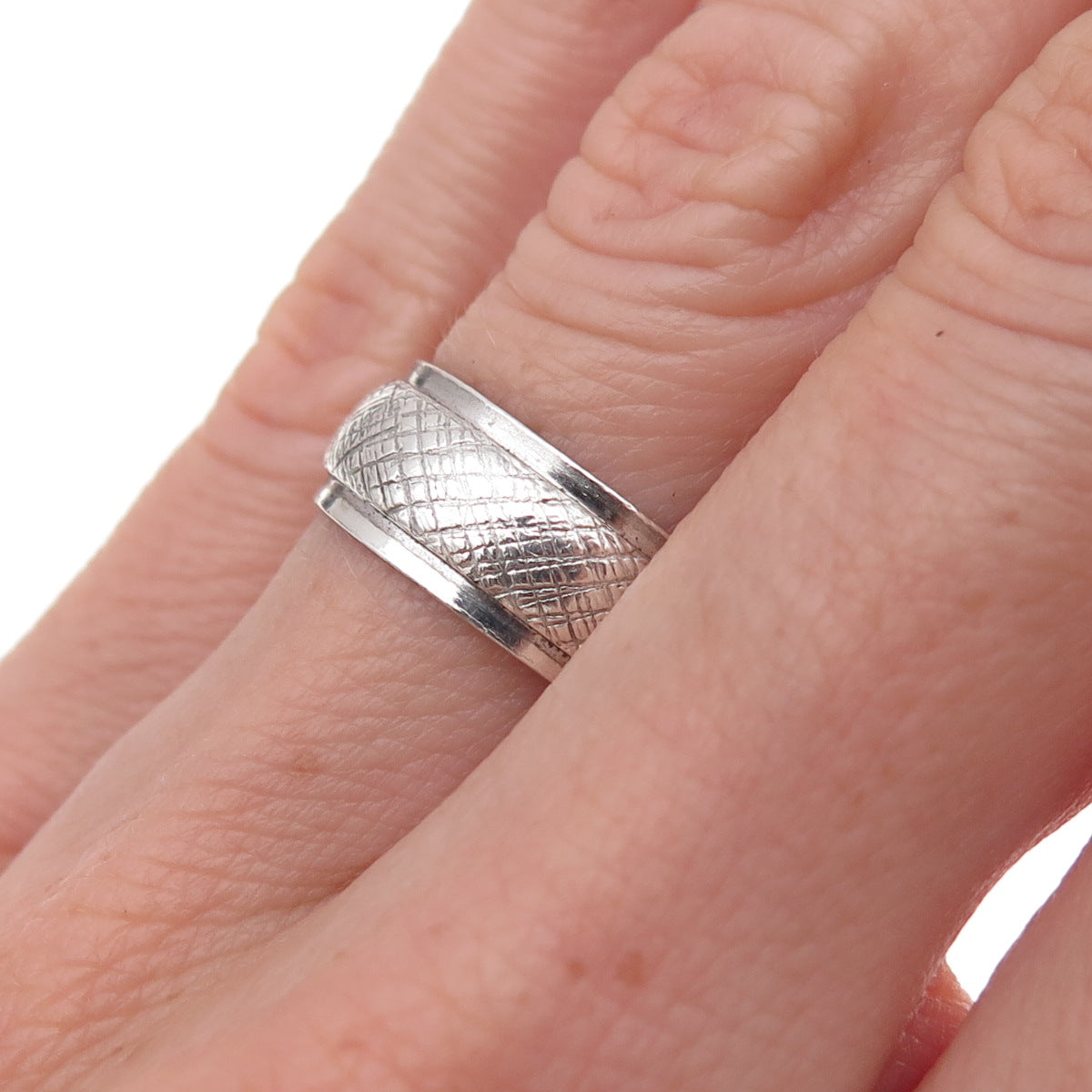 J.D. Schlang Co. 925 Sterling Silver Antique Art Deco Oxidized Band Ring Size 6