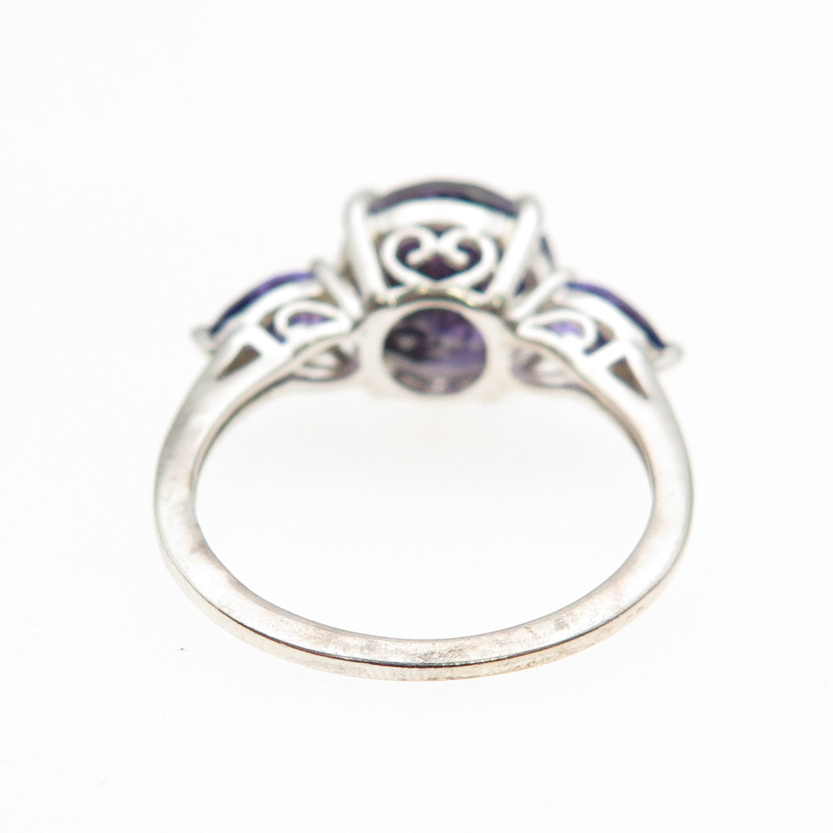 Chuck Clemency 925 Sterling Silver Vintage Real Amethyst Ring Size 6.75