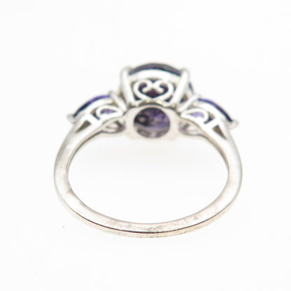 Chuck Clemency 925 Sterling Silver Vintage Real Amethyst Ring Size 6.75