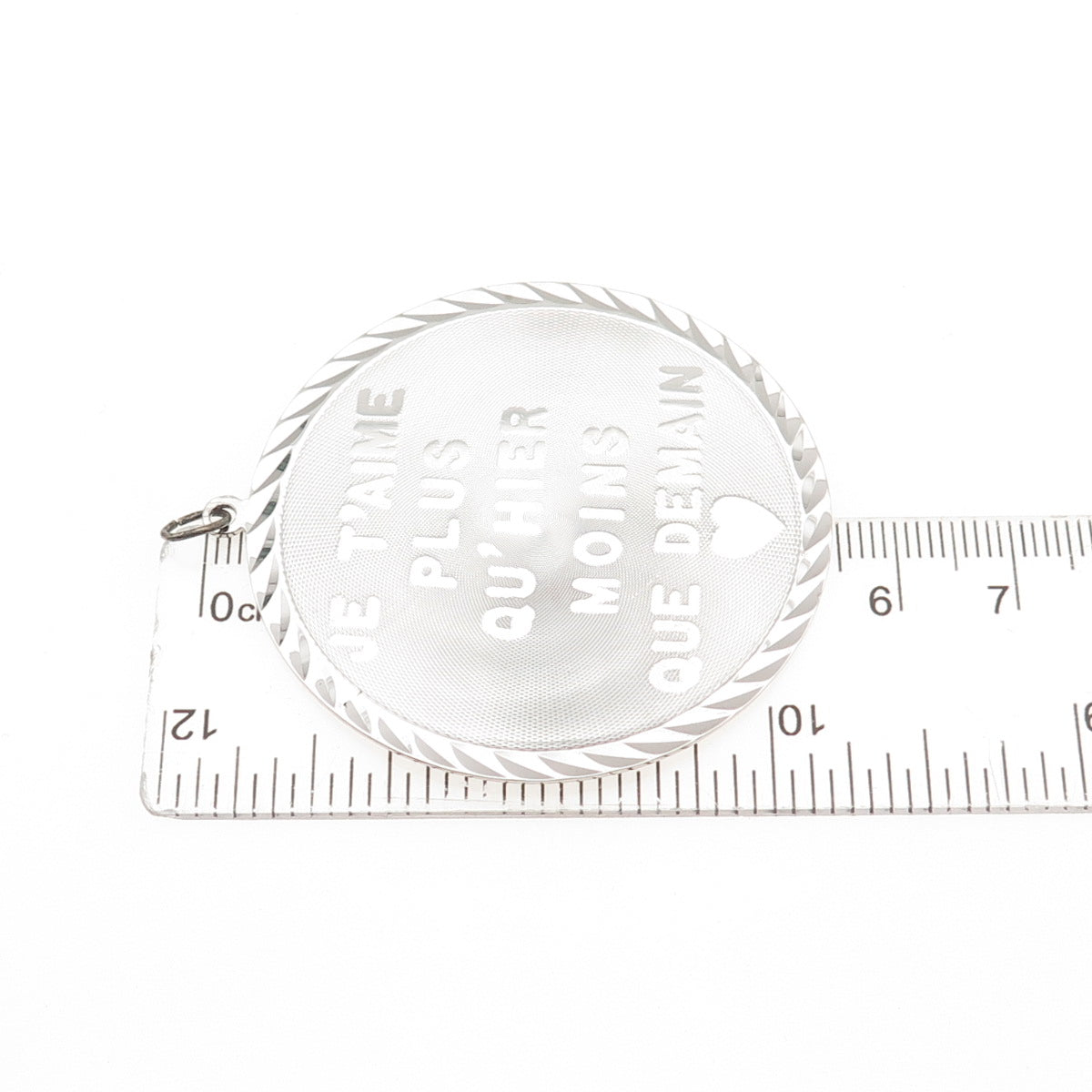 925 Sterling Silver Vintage I Love You / Je T'aime Dual Sided Charm Pendant