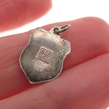 Fritz Reu & Co. 800 Silver Vintage Enamel Munster Germany Mini Charm Pendant