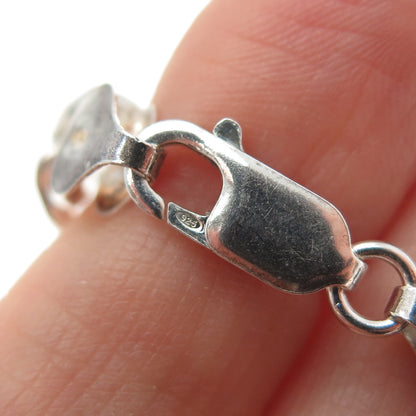 925 Sterling Silver Vintage Italy Curb Link Bracelet 8.5"
