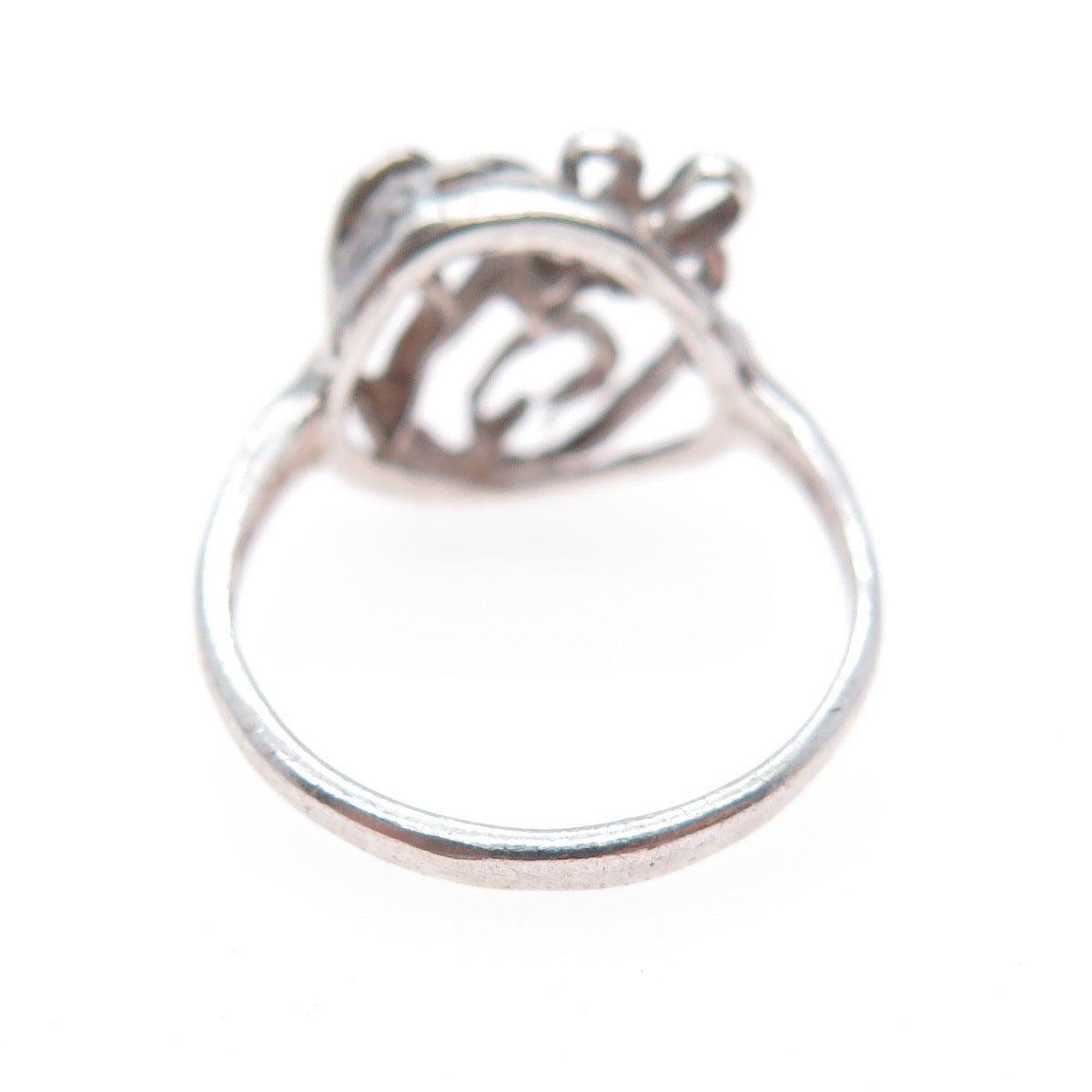 925 Sterling Silver Vintage Swirl Oxidized Ring Size 7