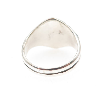 925 Sterling Silver Vintage Real Lapis Oxidized Ring Size 9