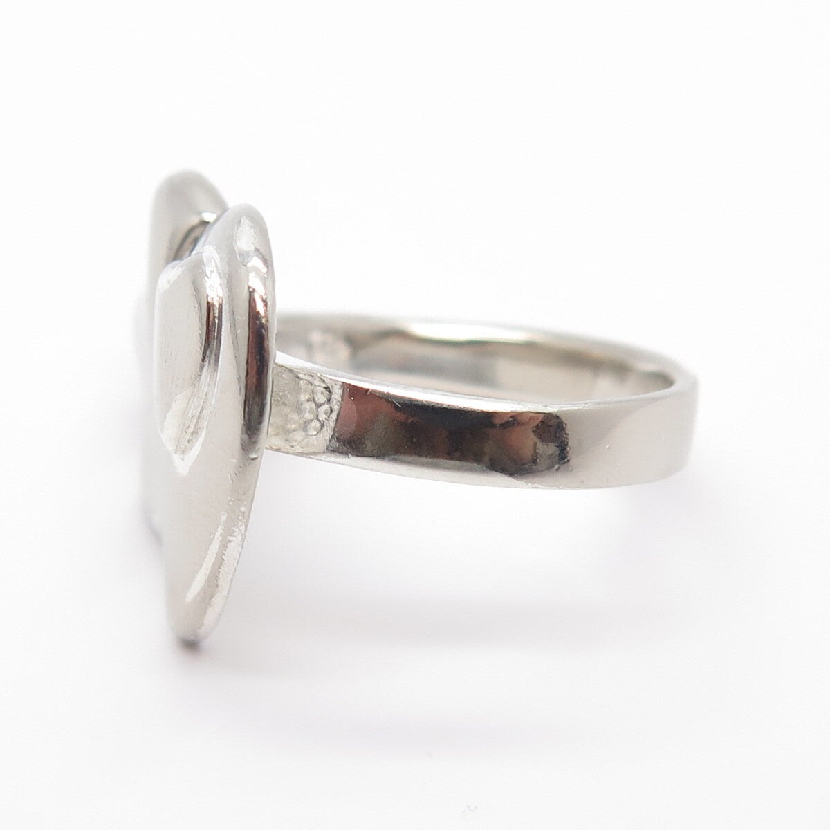 925 Sterling Silver Vintage Heart Moderinst Ring Size 8