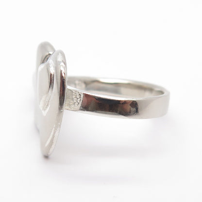 925 Sterling Silver Vintage Heart Moderinst Ring Size 8