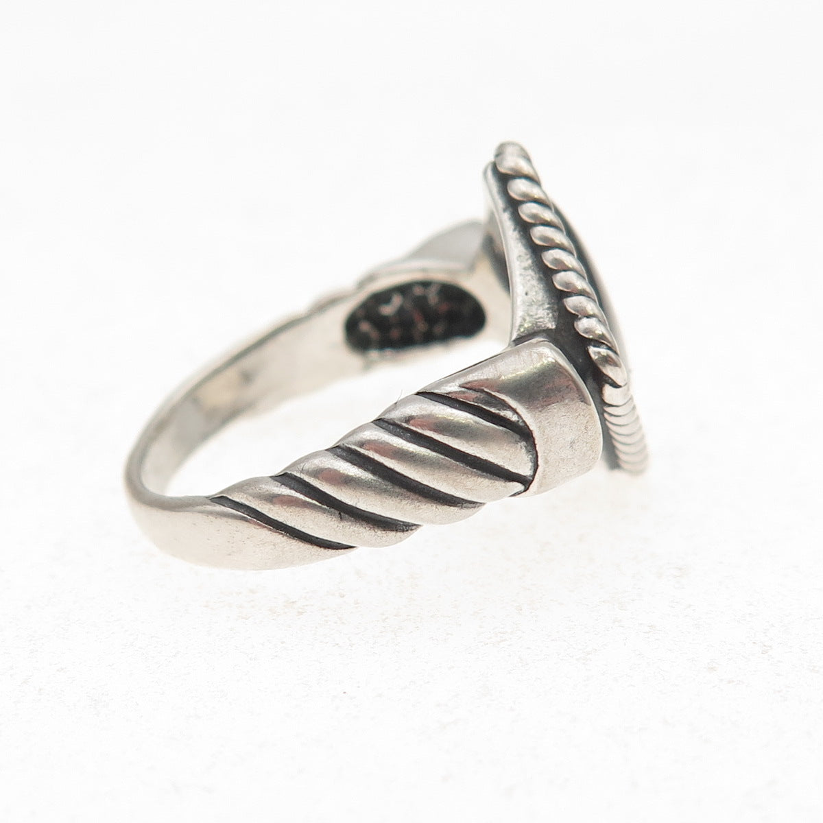 Carolyn Pollack 925 Sterling Silver Vintage Real Abalone Shell Ring Size 8.25