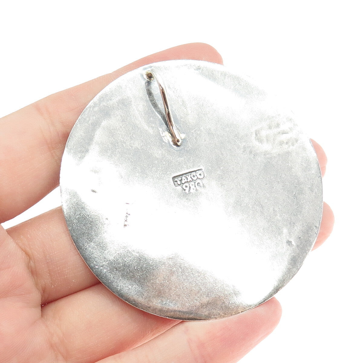 980 Silver Vintage Mexico Modernist Geometric Large Pendant