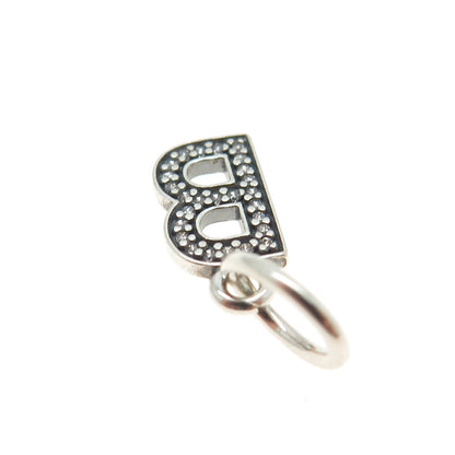 PANDORA 925 Sterling Silver C Z Letter "B" Initial Charm Pendant