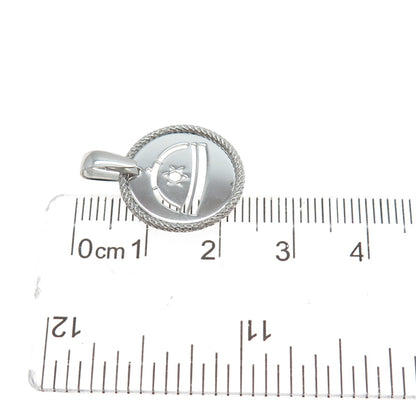 925 Sterling Silver Vintage Italy Star of David Judaica Minimalist Charm Pendant
