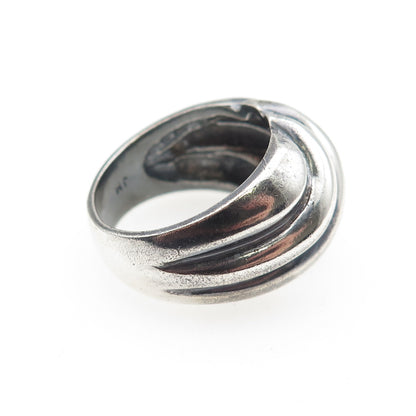 JOSEPH MASANIELLO 925 Sterling Silver Vintage Modernist Oxidized Ring Size 7.75