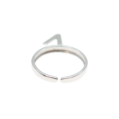 925 Sterling Silver Vintage Letter V Dangle Charm Adjustable Ring Size 6