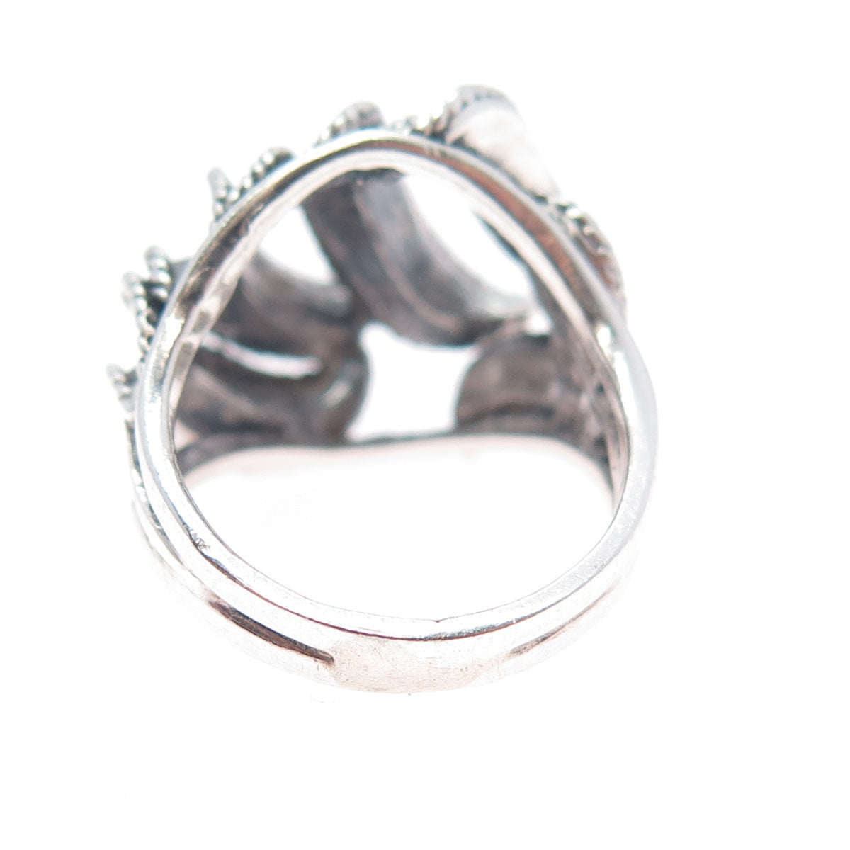 925 Sterling Silver Vintage Modernist Oxidized Dome Ring Size 6.25