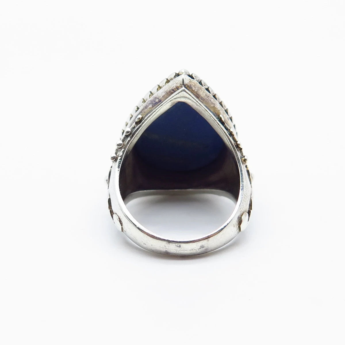 925 Sterling Silver Vintage Doug Paulus Lapis Lazuli Gem Teardrop Ring Size 7