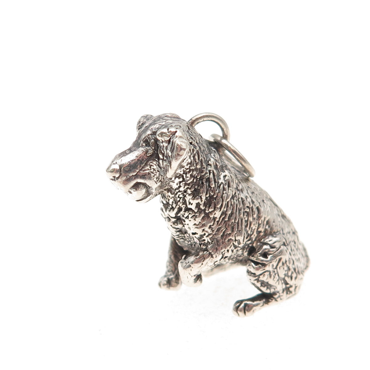925 Sterling Silver Vintage Golden Retriever Dog Hollow 3D Charm Pendant