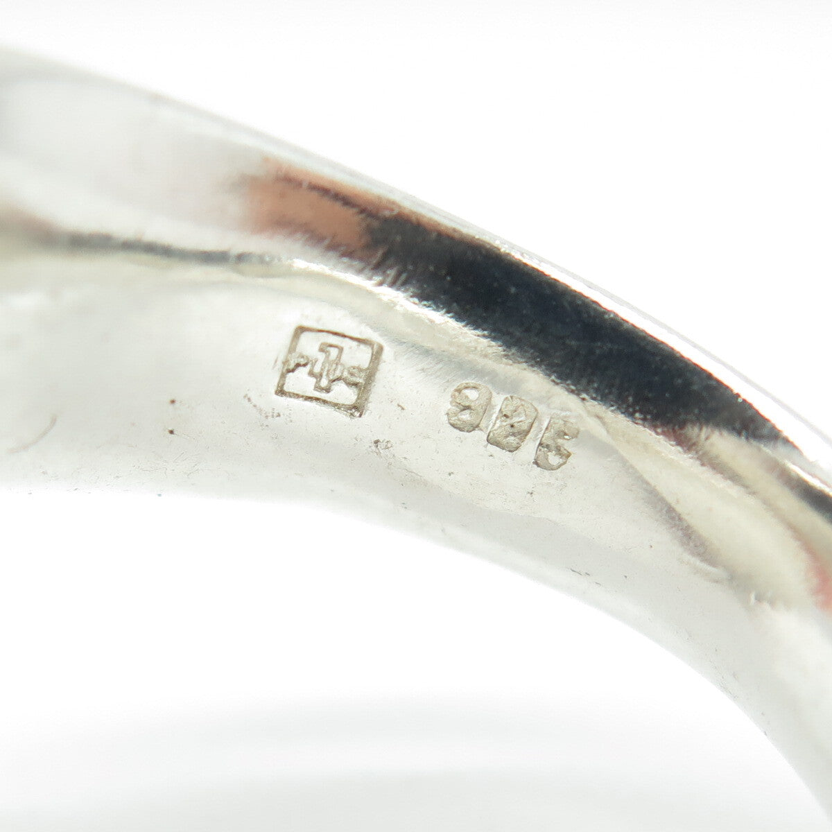 PLUS ONE 925 Sterling Silver Vintage Modernist Adjustable Ring Size 8.5